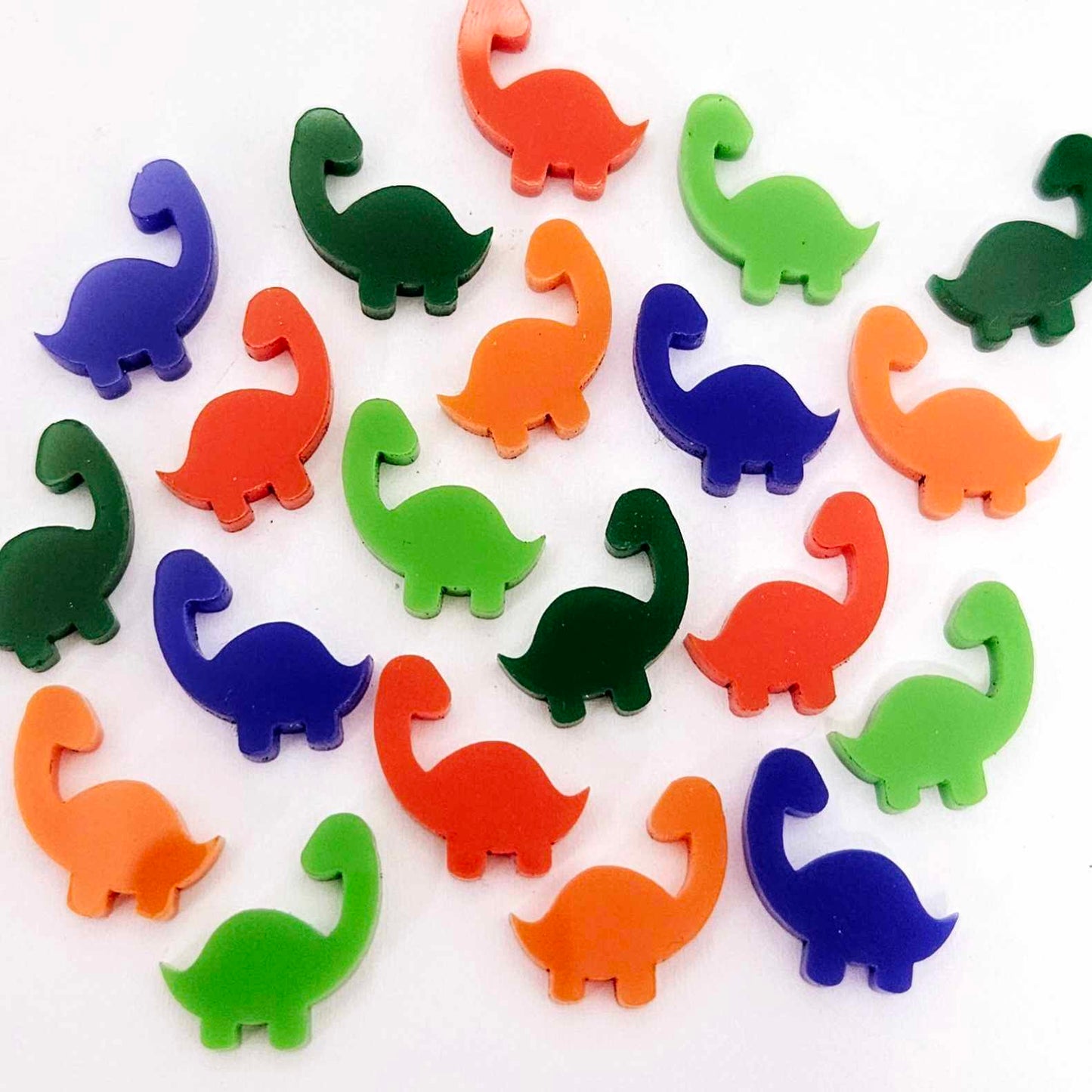 red green blue orange brontosaurus dinosaur dino DIY earring supplies laser cut acrylic studs blanks mixed pack