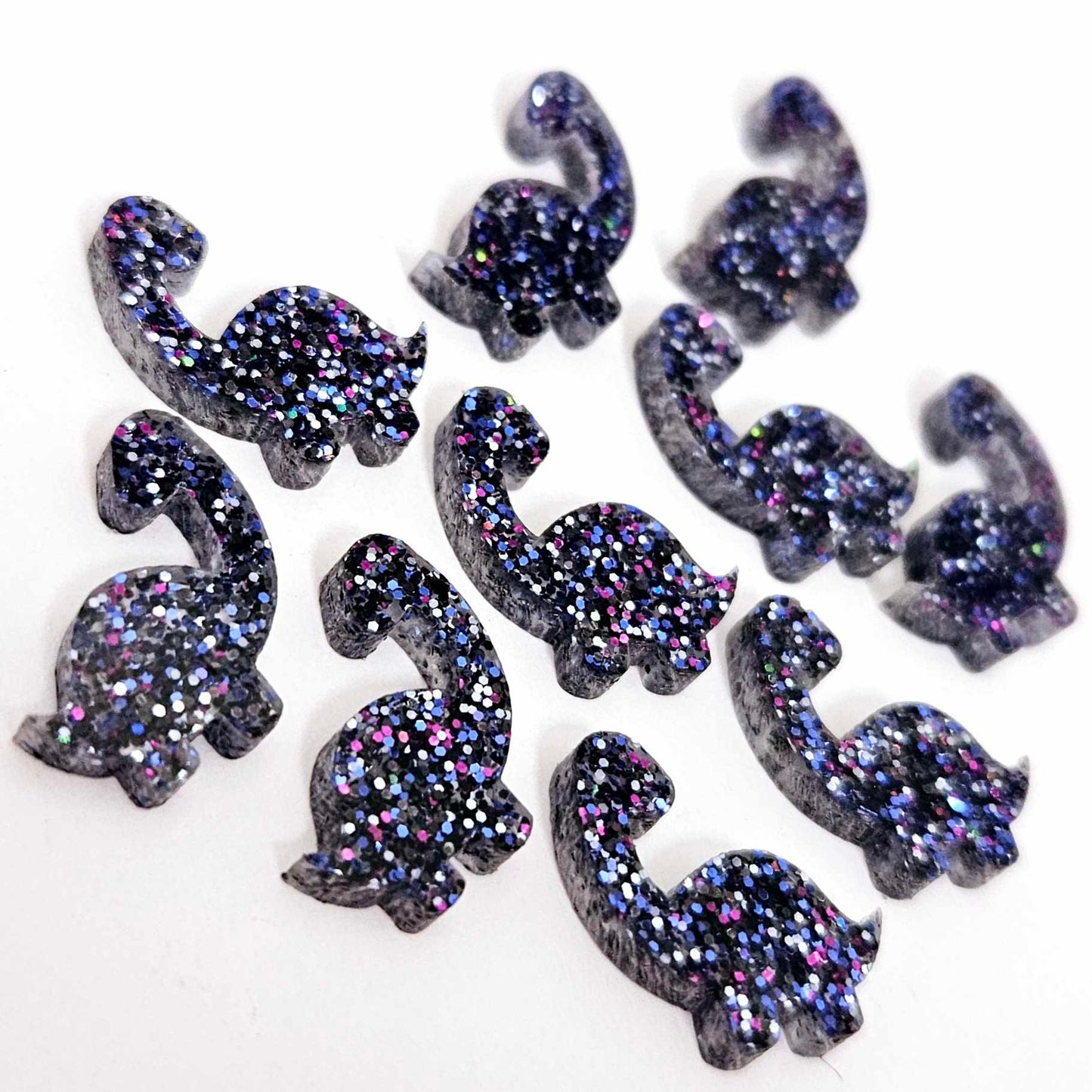 holographic blue glitter brontosaurus dinosaur dino DIY earring supplies laser cut acrylic studs blanks