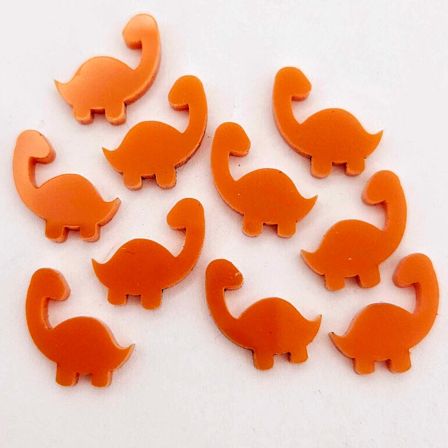 orange brontosaurus dinosaur dino DIY earring supplies laser cut acrylic studs blanks