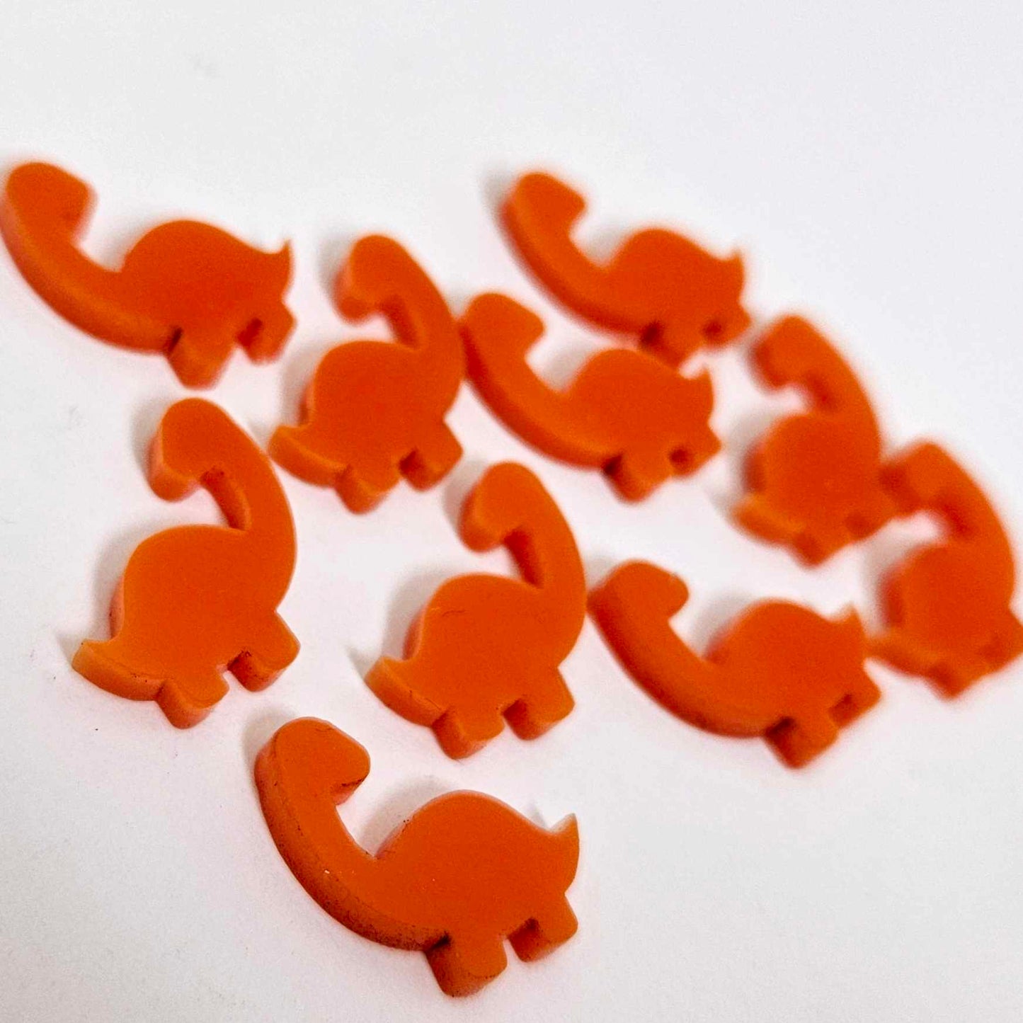 orange brontosaurus dinosaur dino DIY earring supplies laser cut acrylic studs blanks