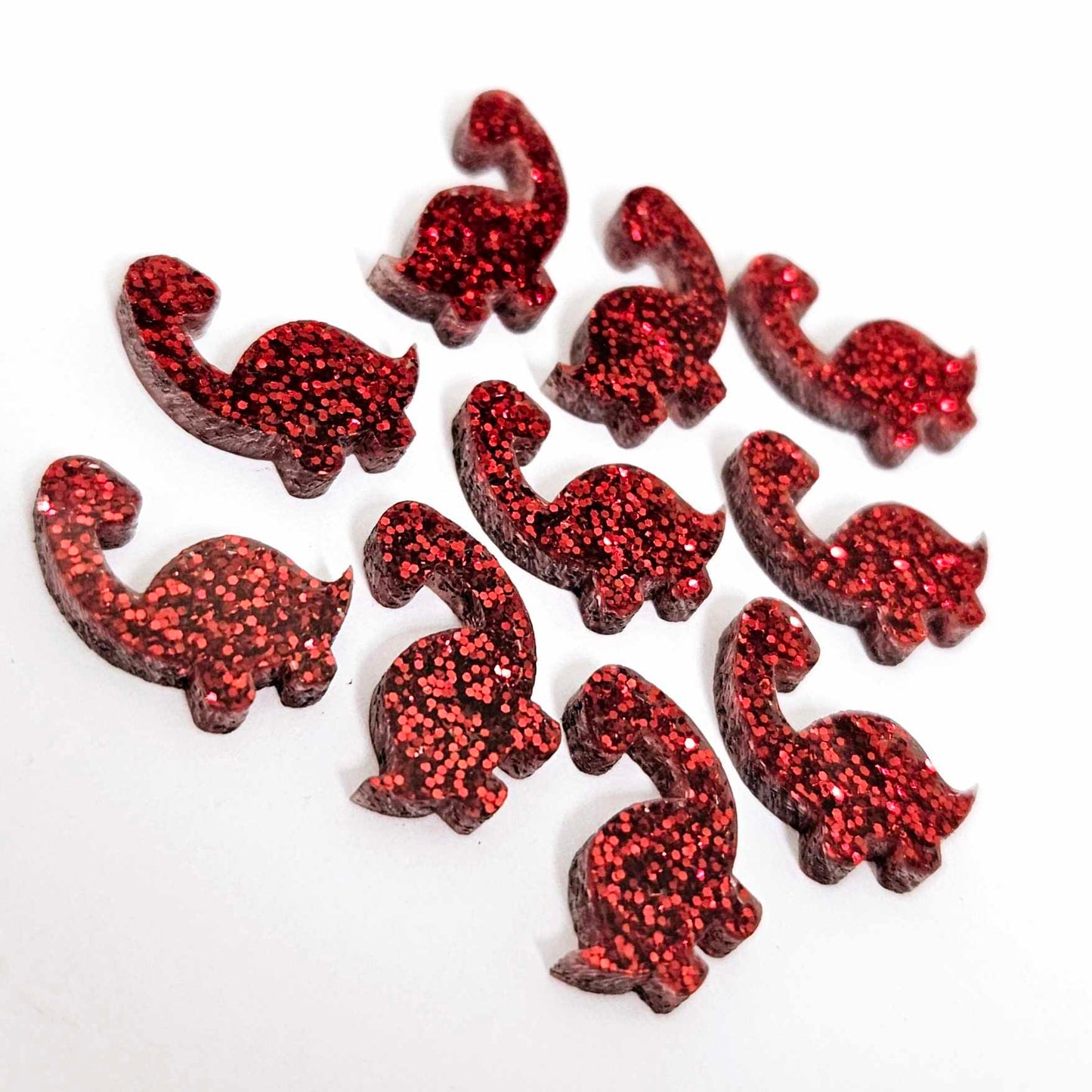 red glitter brontosaurus dinosaur dino DIY earring supplies laser cut acrylic studs blanks