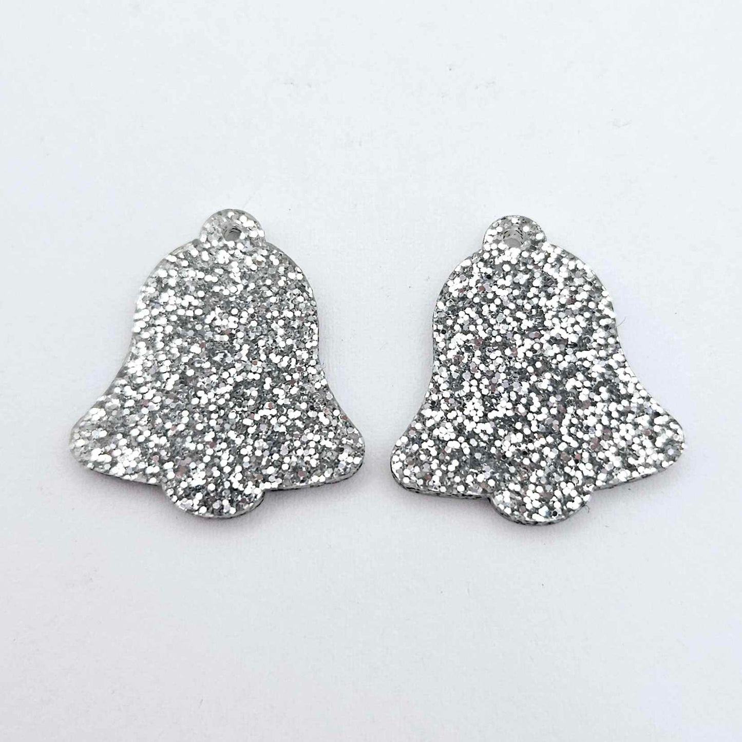 silver glitter bells red pink mirror bows Christmas Xmas DIY earring supplies laser cut acrylic dangles blanks layered hoops