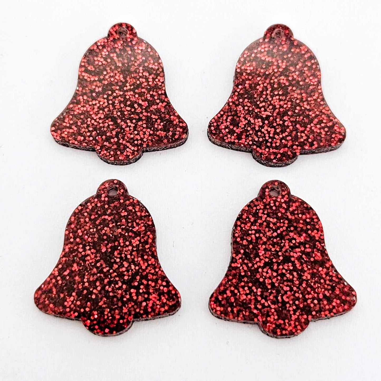red glitter bells silver gold mirror bows Christmas Xmas DIY earring supplies laser cut acrylic dangles blanks layered hoops