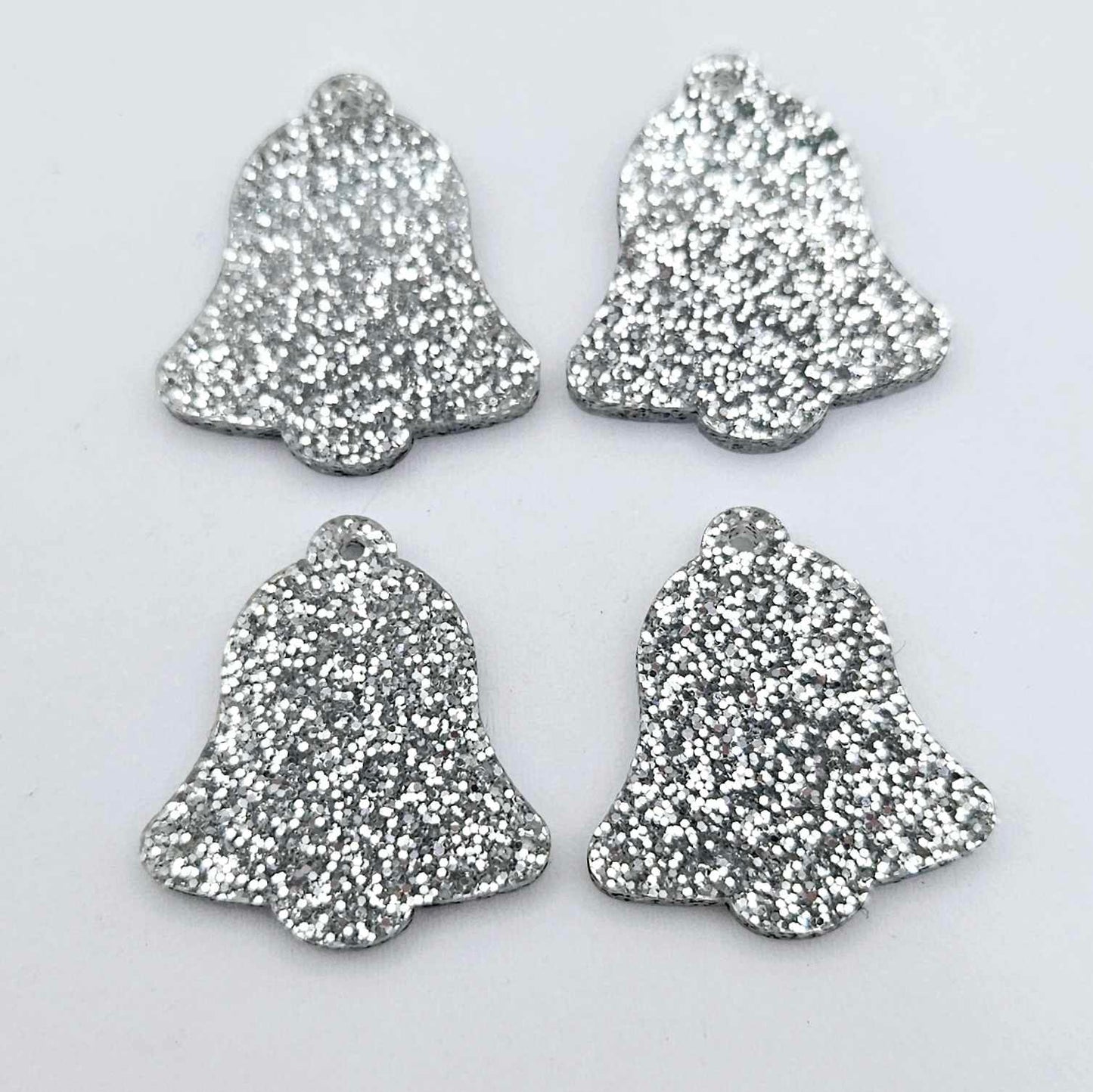 silver glitter bells red pink mirror bows Christmas Xmas DIY earring supplies laser cut acrylic dangles blanks layered hoops