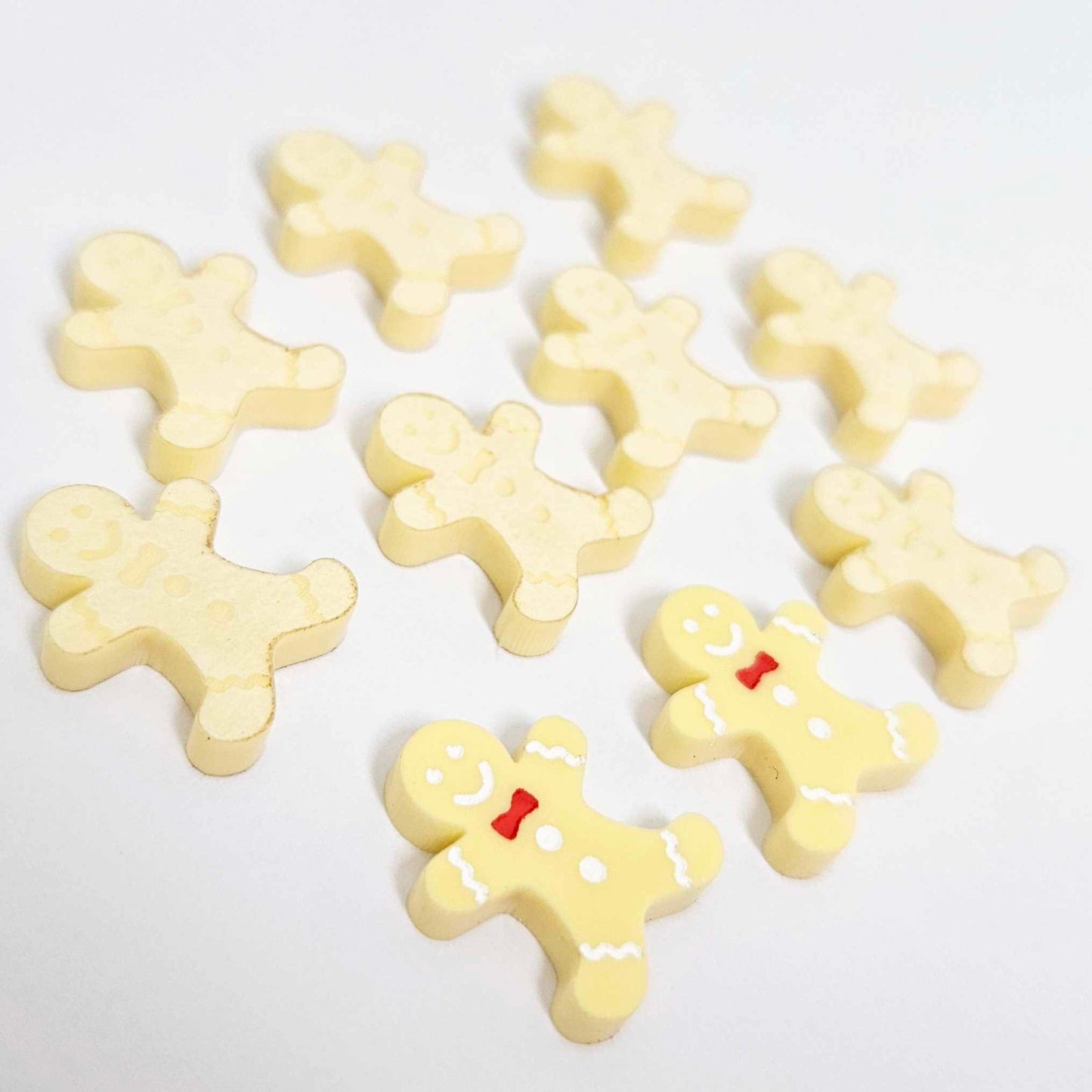 pastel yellow gingerbread men Christmas Xmas DIY earring supplies laser cut acrylic studs blanks engraved paint fill