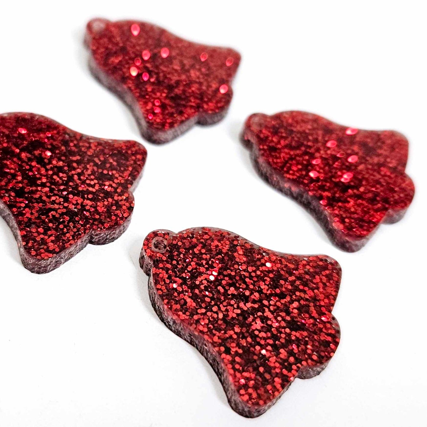 red glitter bells silver gold mirror bows Christmas Xmas DIY earring supplies laser cut acrylic dangles blanks layered hoops