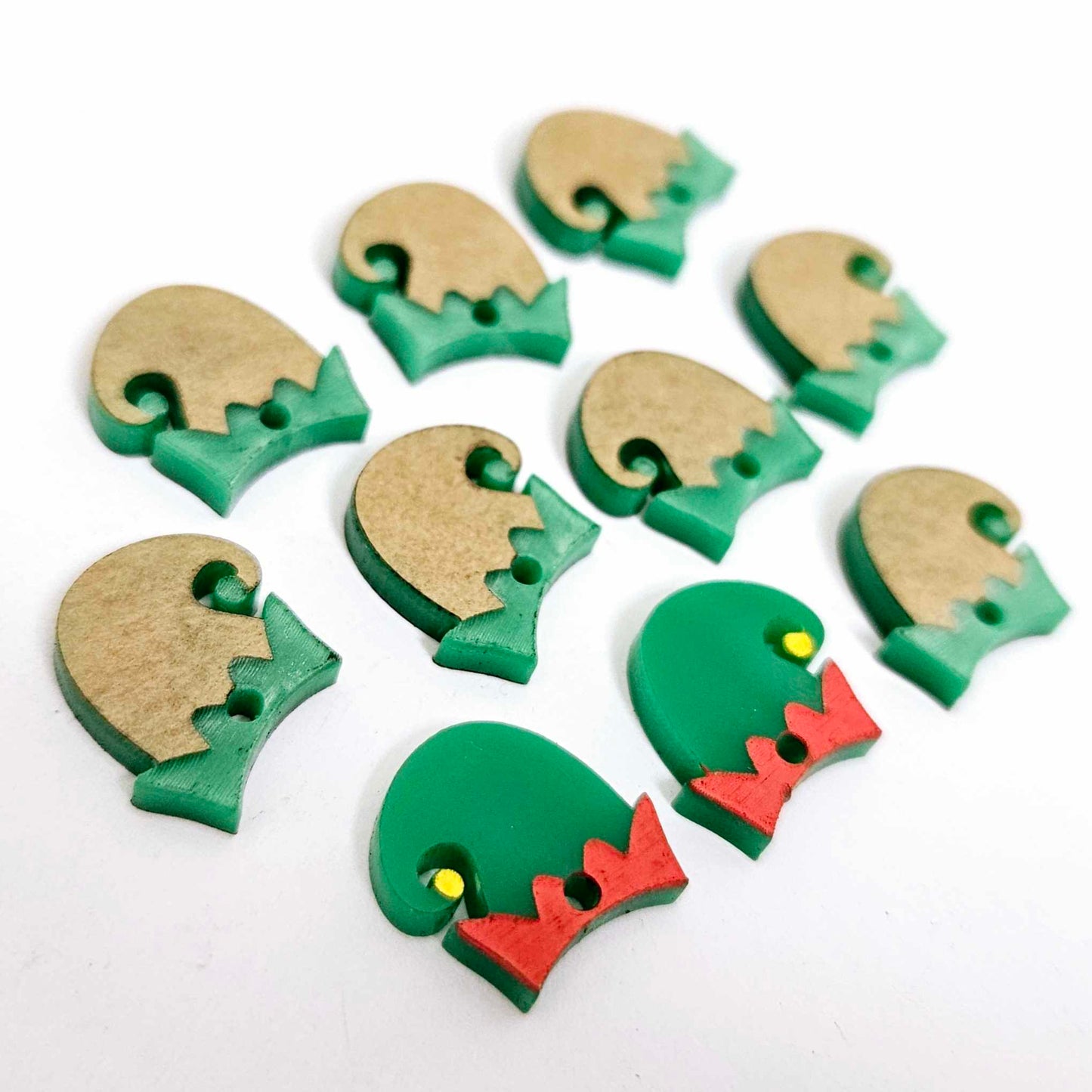 green acrylic laser cut elf earring blanks dangles paint fill engraved hoops DIY supplies