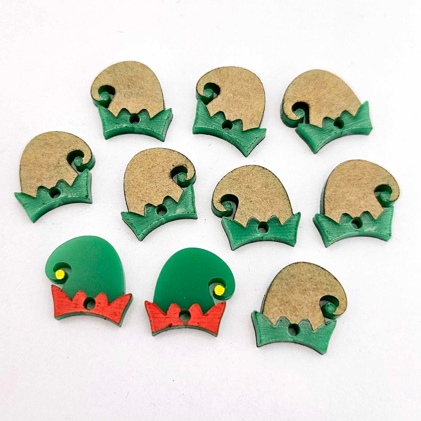 green acrylic laser cut elf earring blanks dangles paint fill engraved hoops DIY supplies