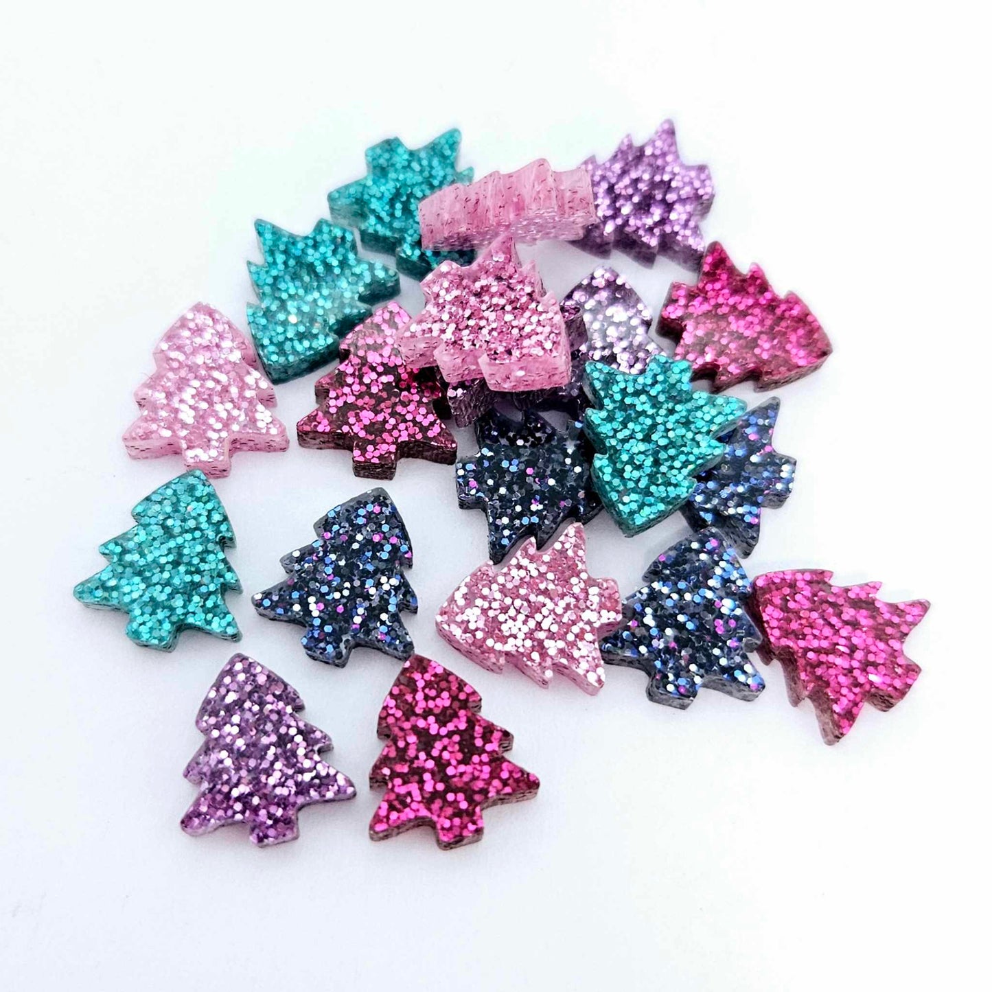 teal hot pink purple holographic blue glitter Christmas Xmas tree kids mixed pack DIY earring supplies laser cut acrylic studs blanks