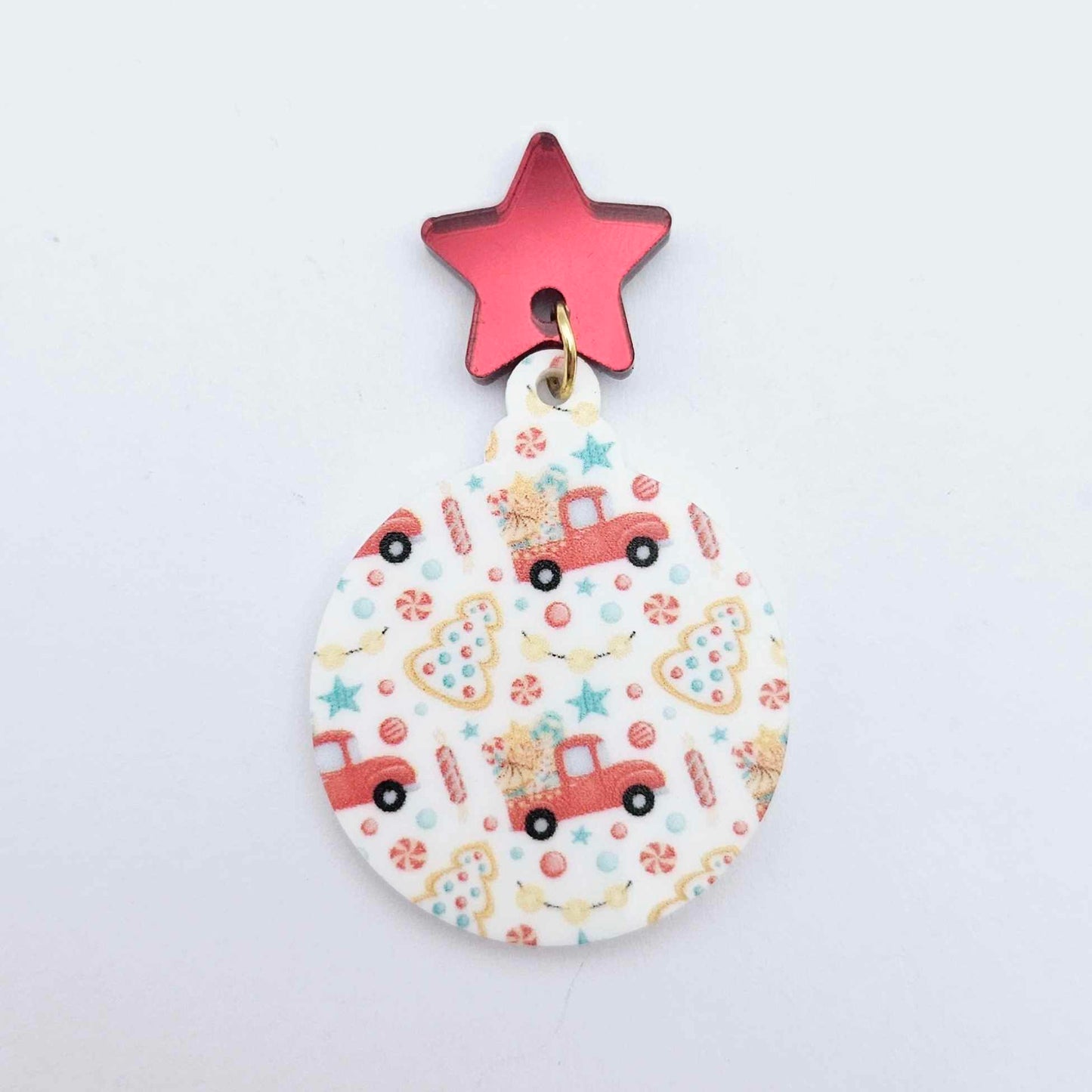 UV print gingerbread men Christmas Xmas tree DIY earring supplies laser cut acrylic dangles blanks