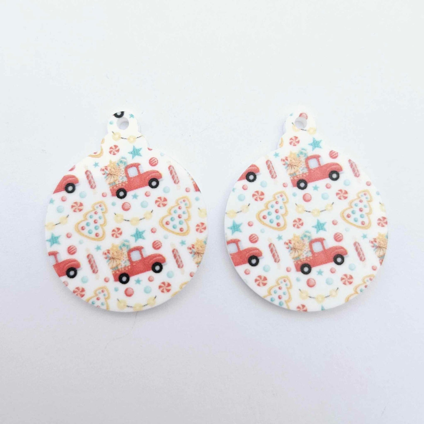 UV print gingerbread men Christmas Xmas tree DIY earring supplies laser cut acrylic dangles blanks