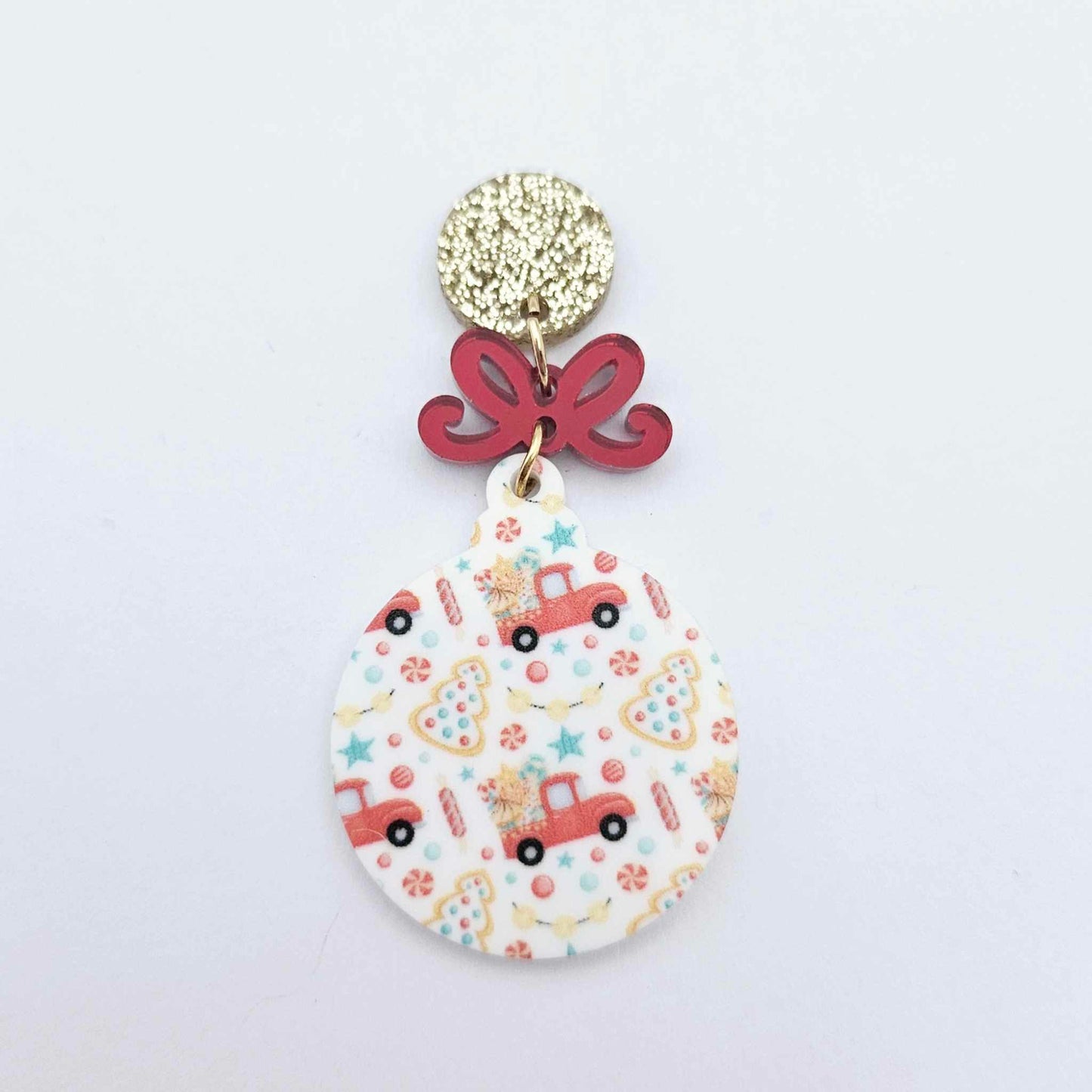 UV print gingerbread men Christmas Xmas tree DIY earring supplies laser cut acrylic dangles blanks