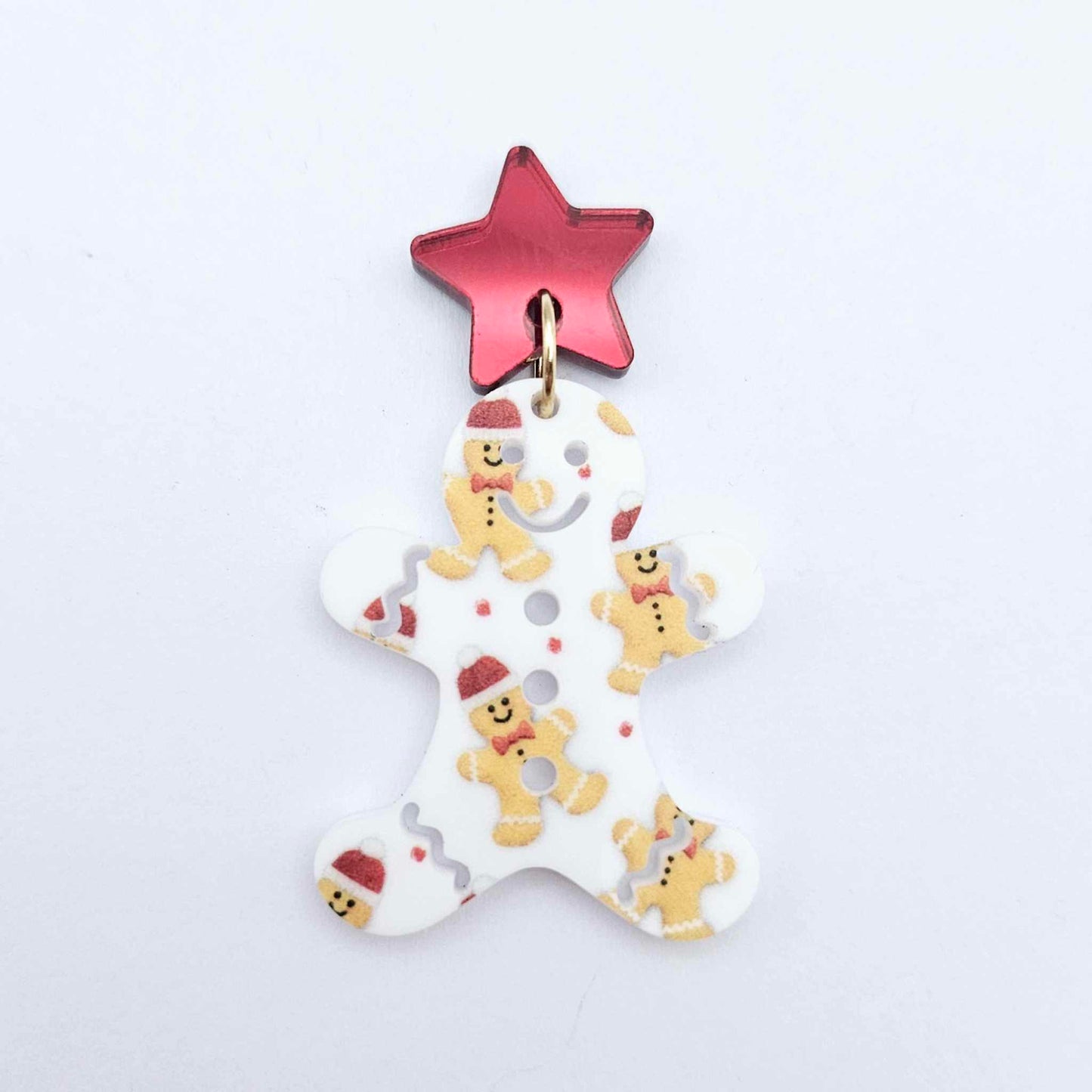 UV print gingerbread men Christmas Xmas tree DIY earring supplies laser cut acrylic dangles blanks