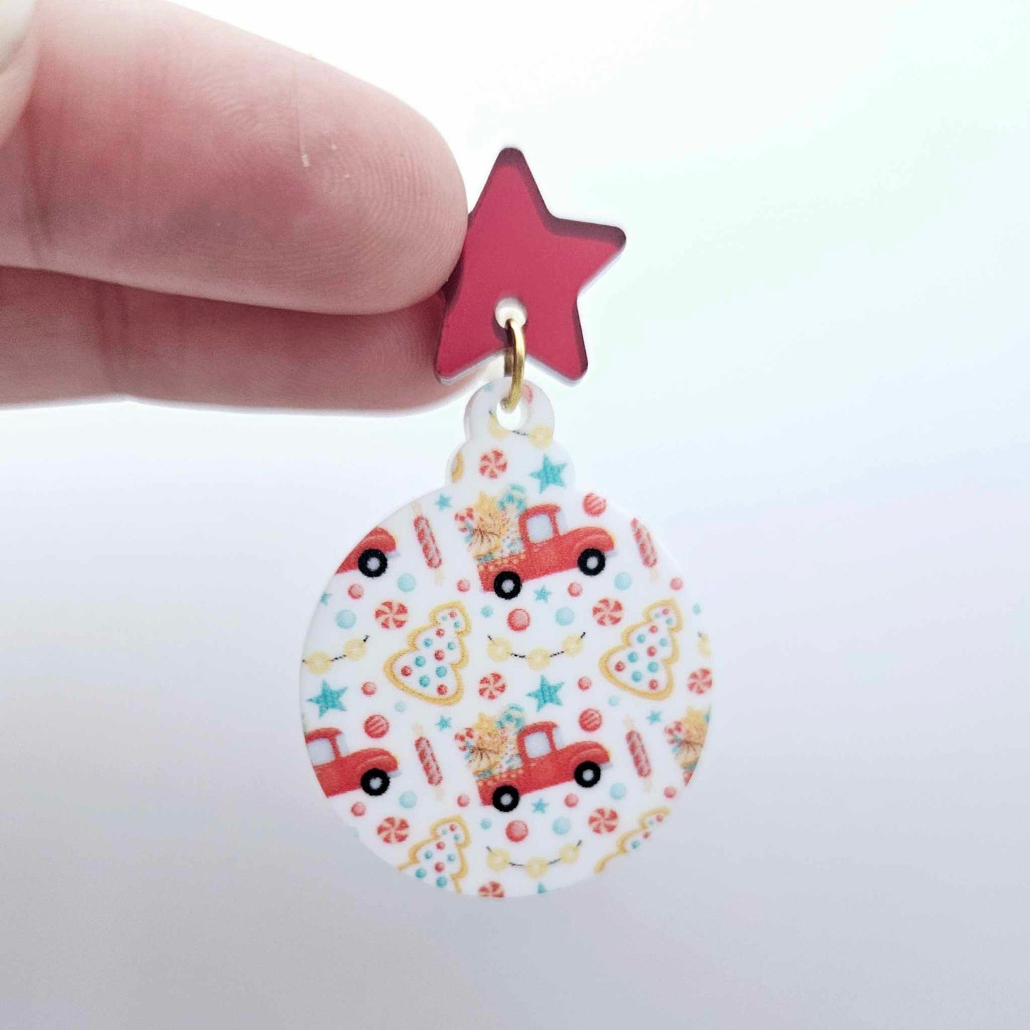 UV print gingerbread men Christmas Xmas tree DIY earring supplies laser cut acrylic dangles blanks