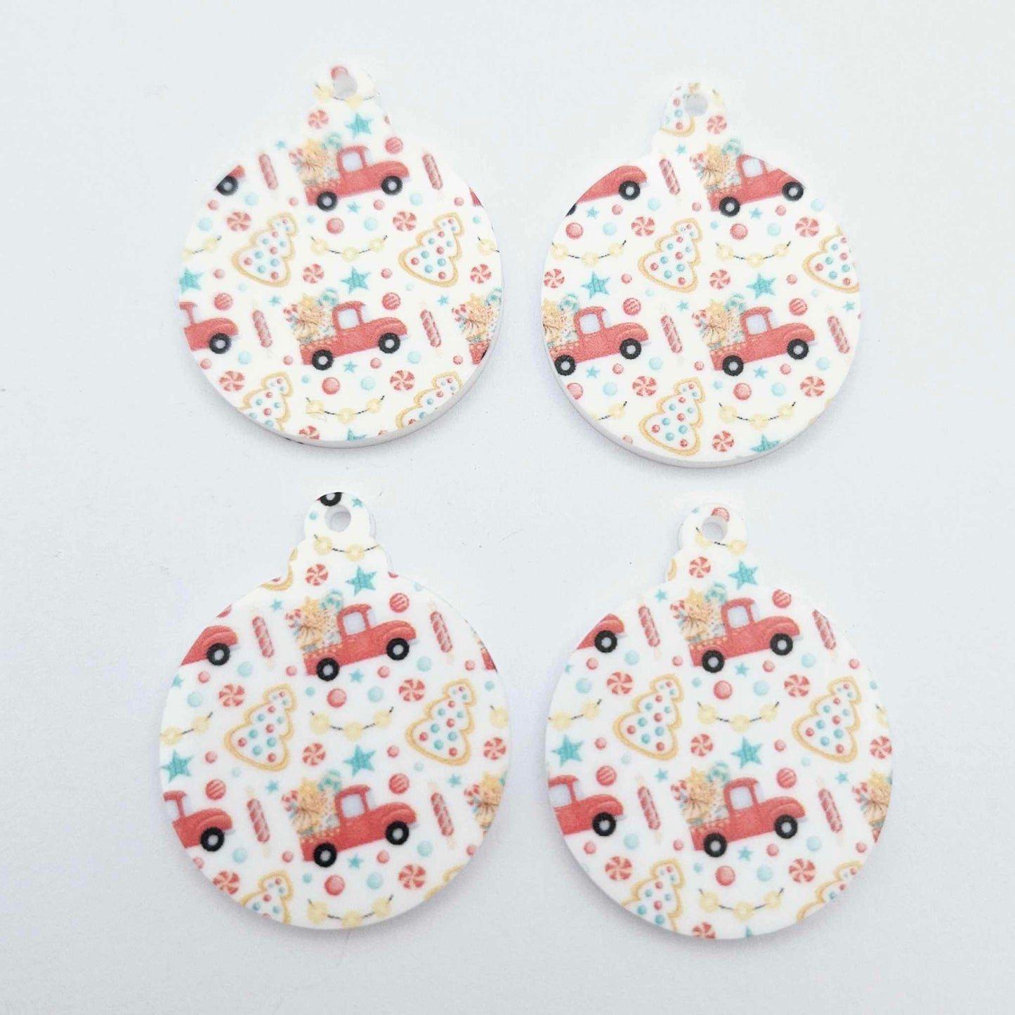 UV print gingerbread men Christmas Xmas tree DIY earring supplies laser cut acrylic dangles blanks