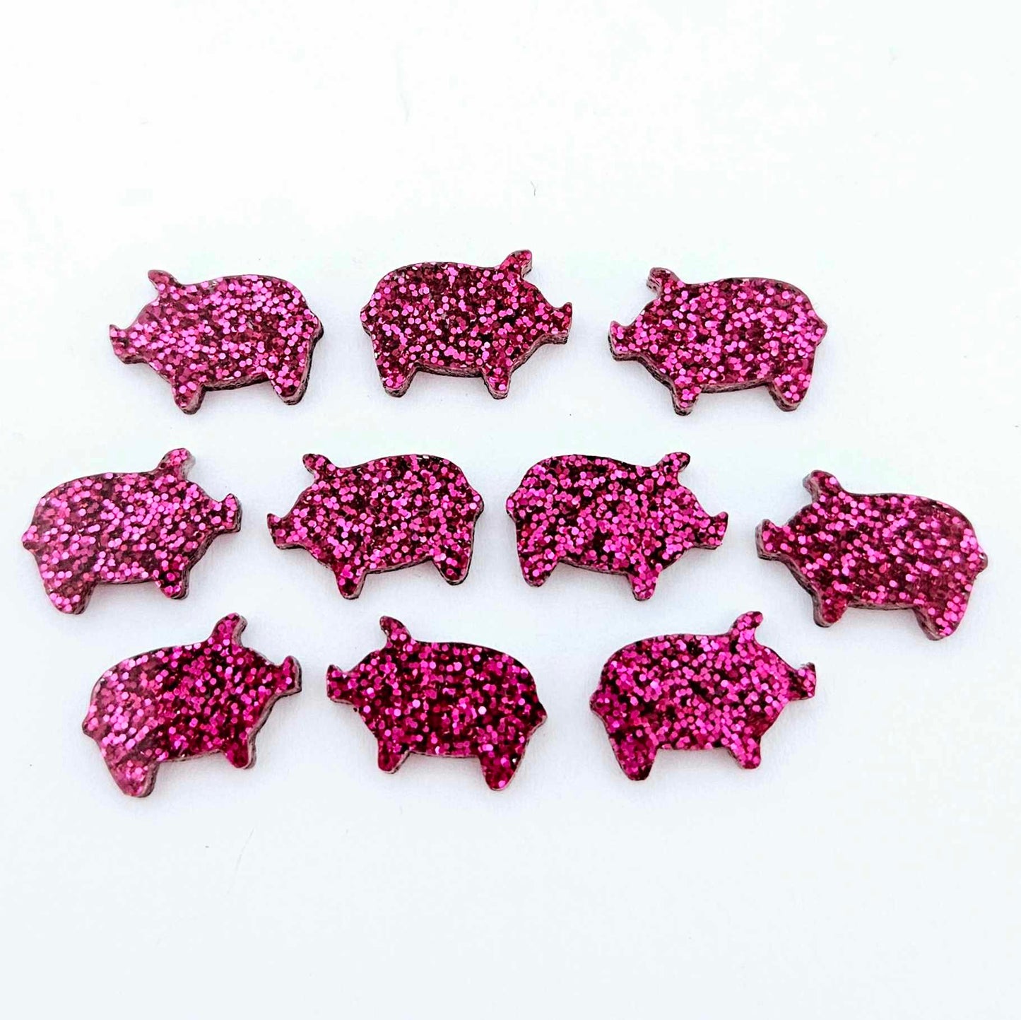hot pink glitter pigs farm country DIY earring supplies laser cut acrylic studs blanks