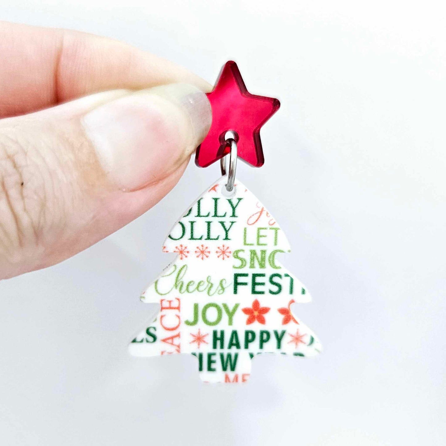 35mm mixed pack red cool santa with sunnies traditional UV print Christmas Xmas tree DIY earring supplies laser cut acrylic dangles blanks