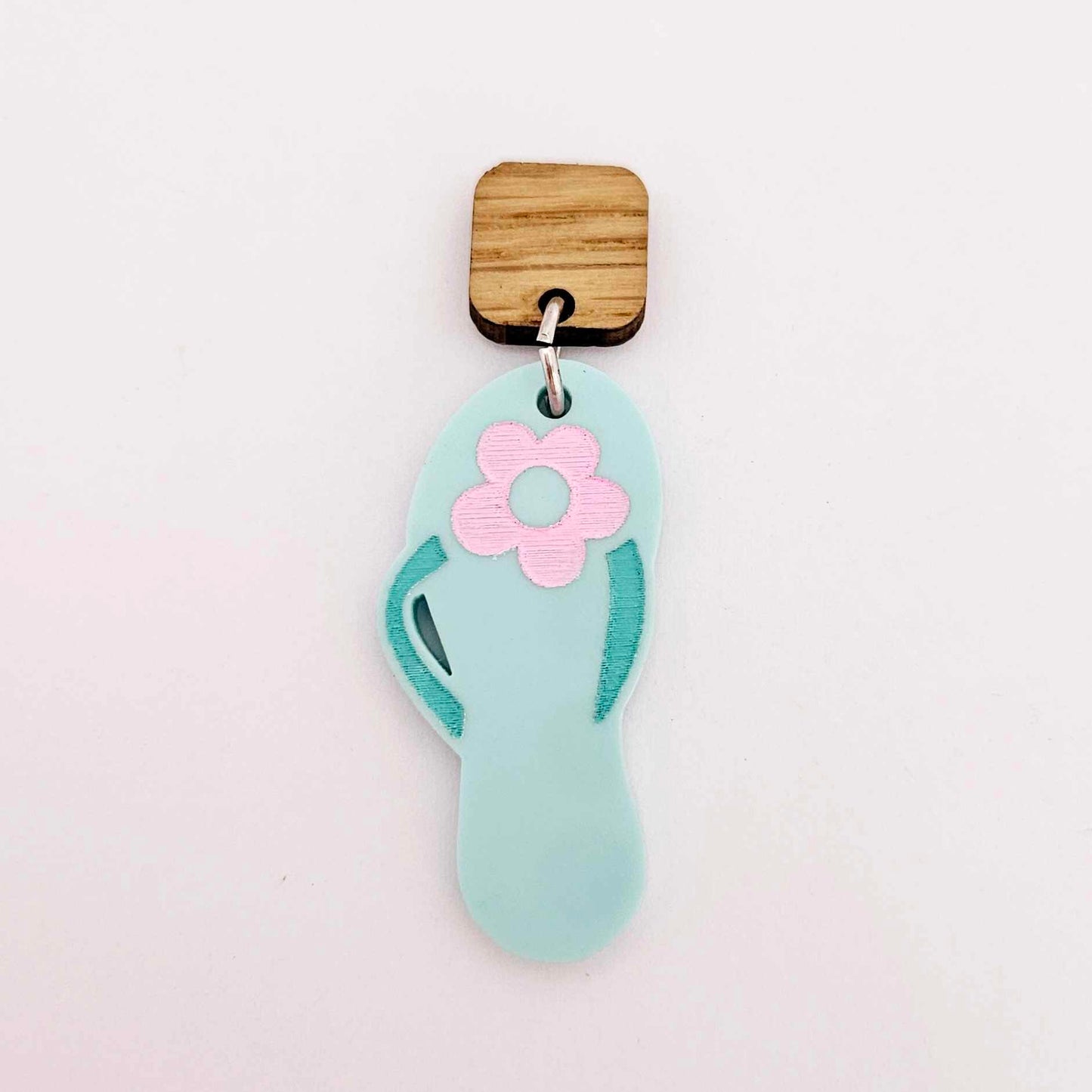 38mm pastel aqua thongs flip flops DIY earring supplies laser cut acrylic dangles blanks summer Australia