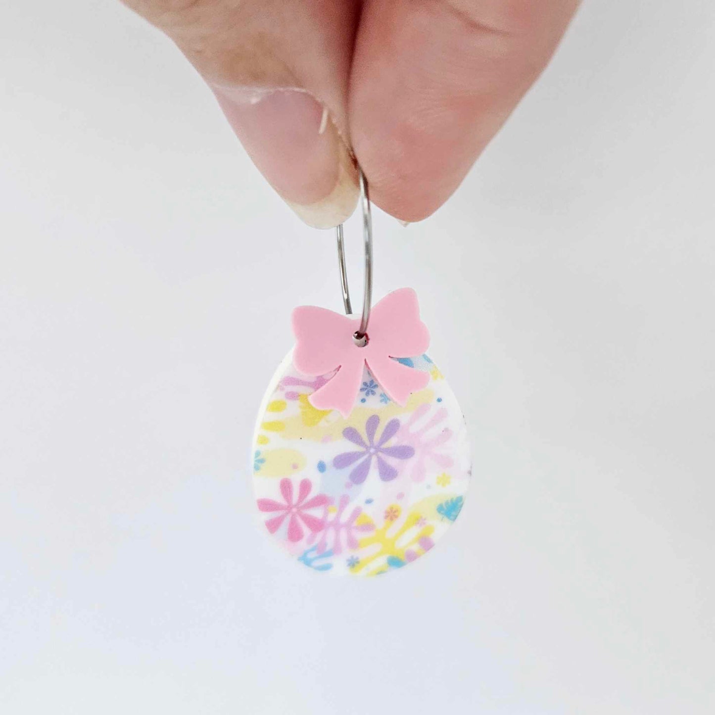 30mm Pastel Pop UV printed acrylic Easter Eggs DIY earring blanks