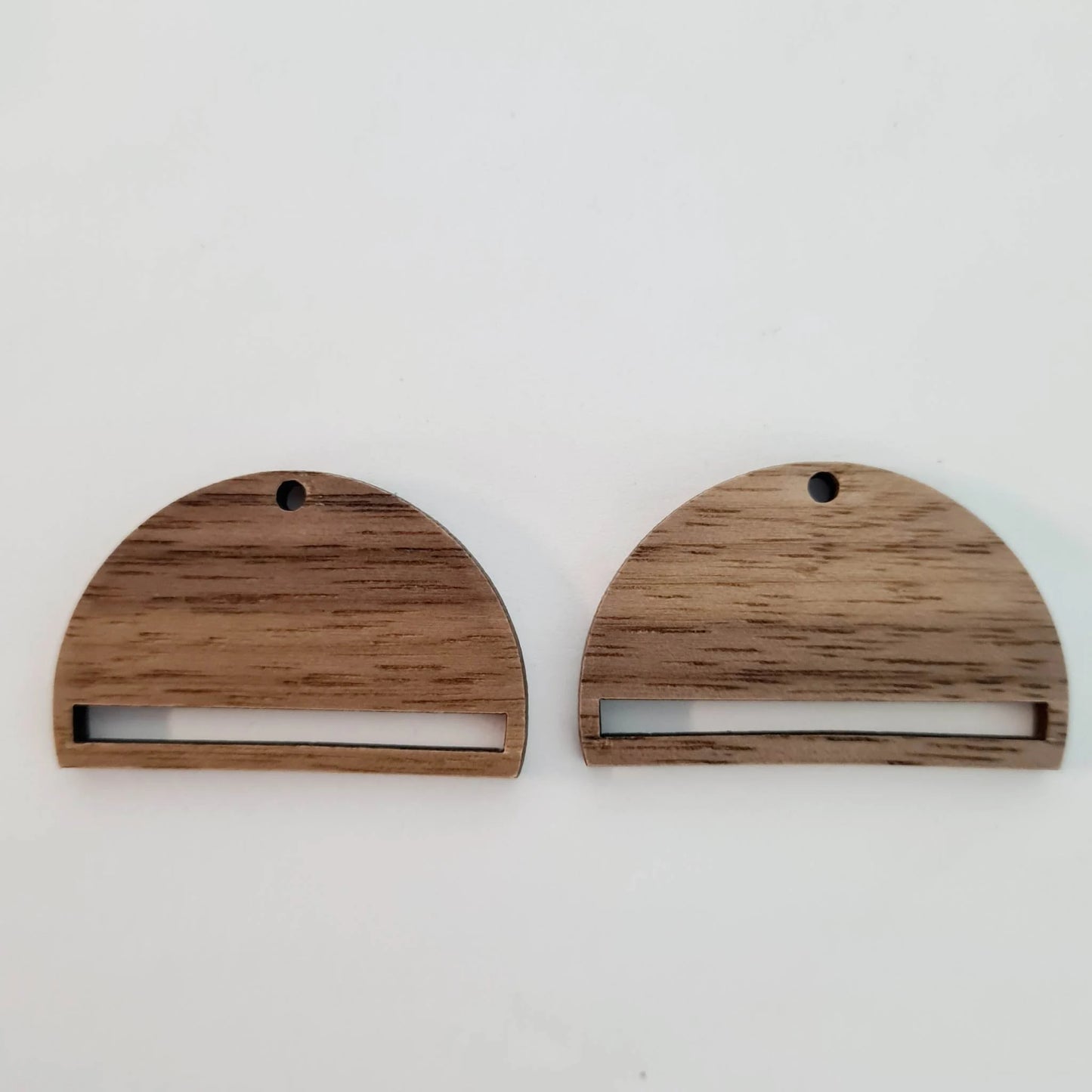 38mm WALNUT Veneer MACRAME Semi Circles