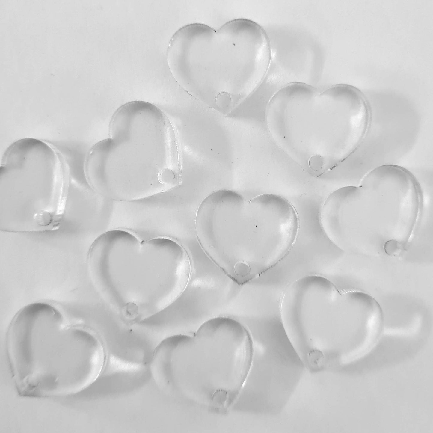 14mm CLEAR Acrylic HEART Toppers/Studs