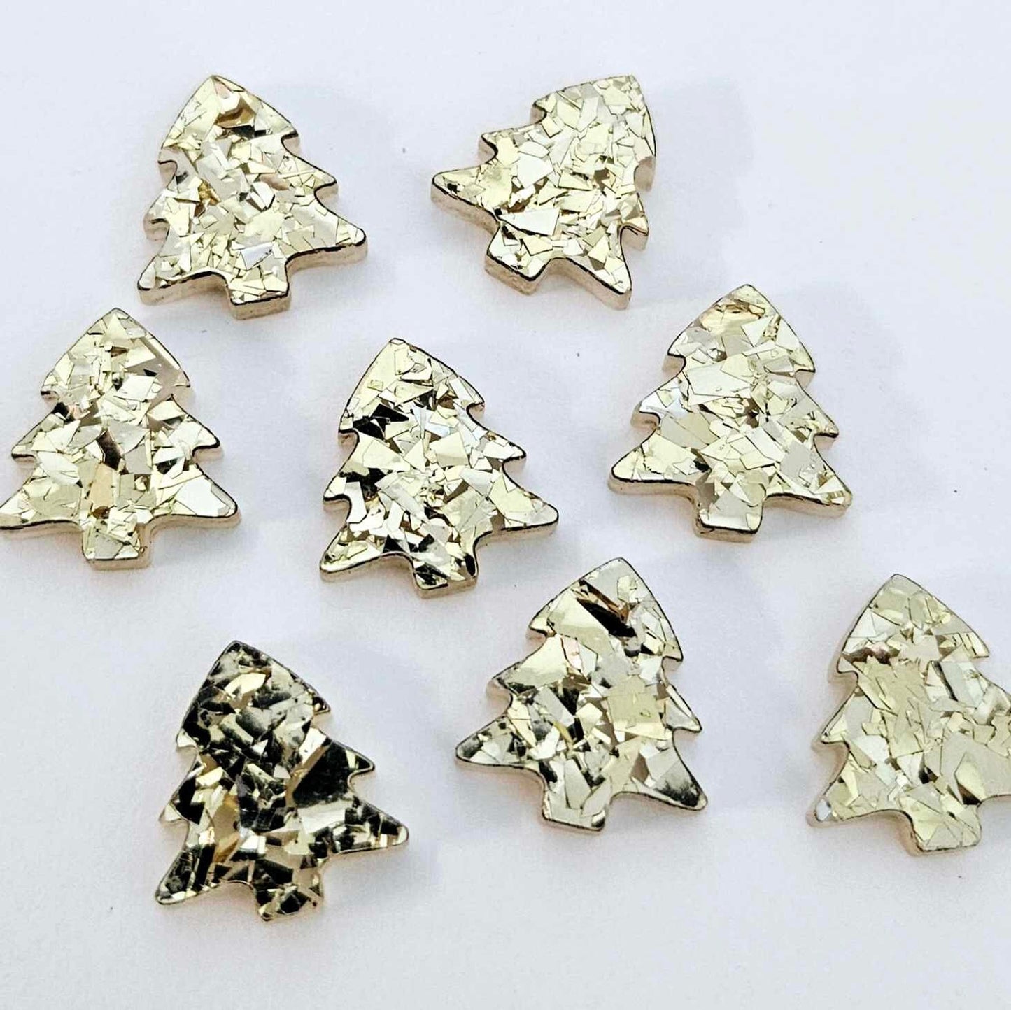 16mm CHUNKY GOLD Glitter CHRISTMAS TREES
