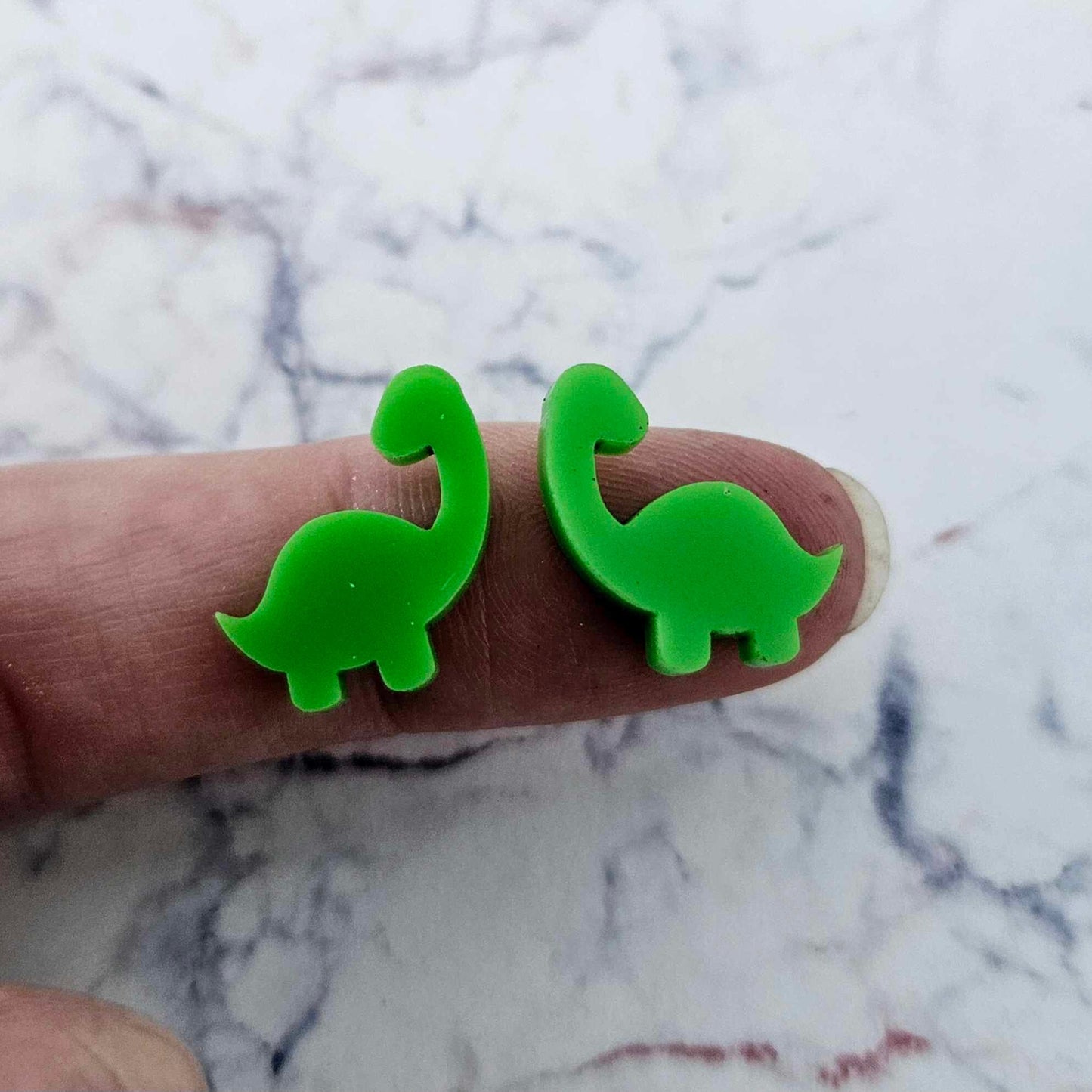lime green brontosaurus dinosaur dino DIY earring supplies laser cut acrylic studs blanks