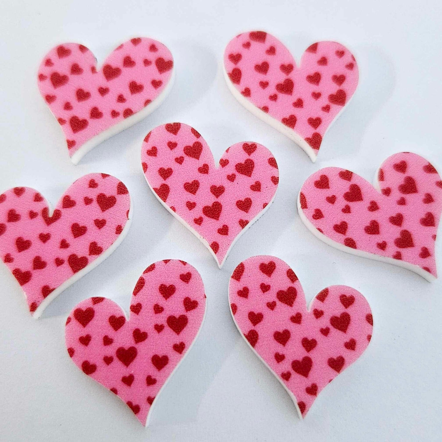 23mm PINK with RED HEARTY Hearts