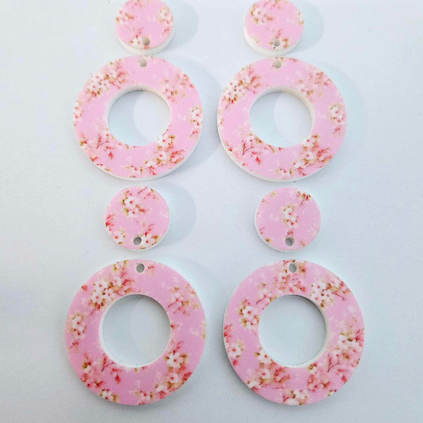 33mm CHERRY BLOSSOM Acrylic MINI HOOPS, with toppers