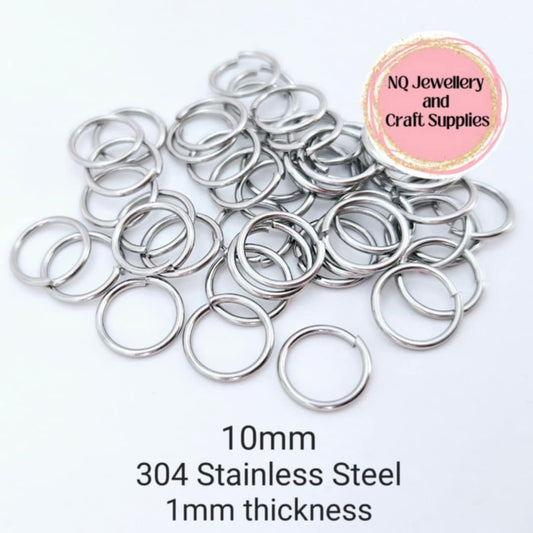 10mm 304 stainless steel DIY earring supplies jump rings findings