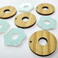 35mm OAK & AQUA SPRINKLE Acrylic DONUTS