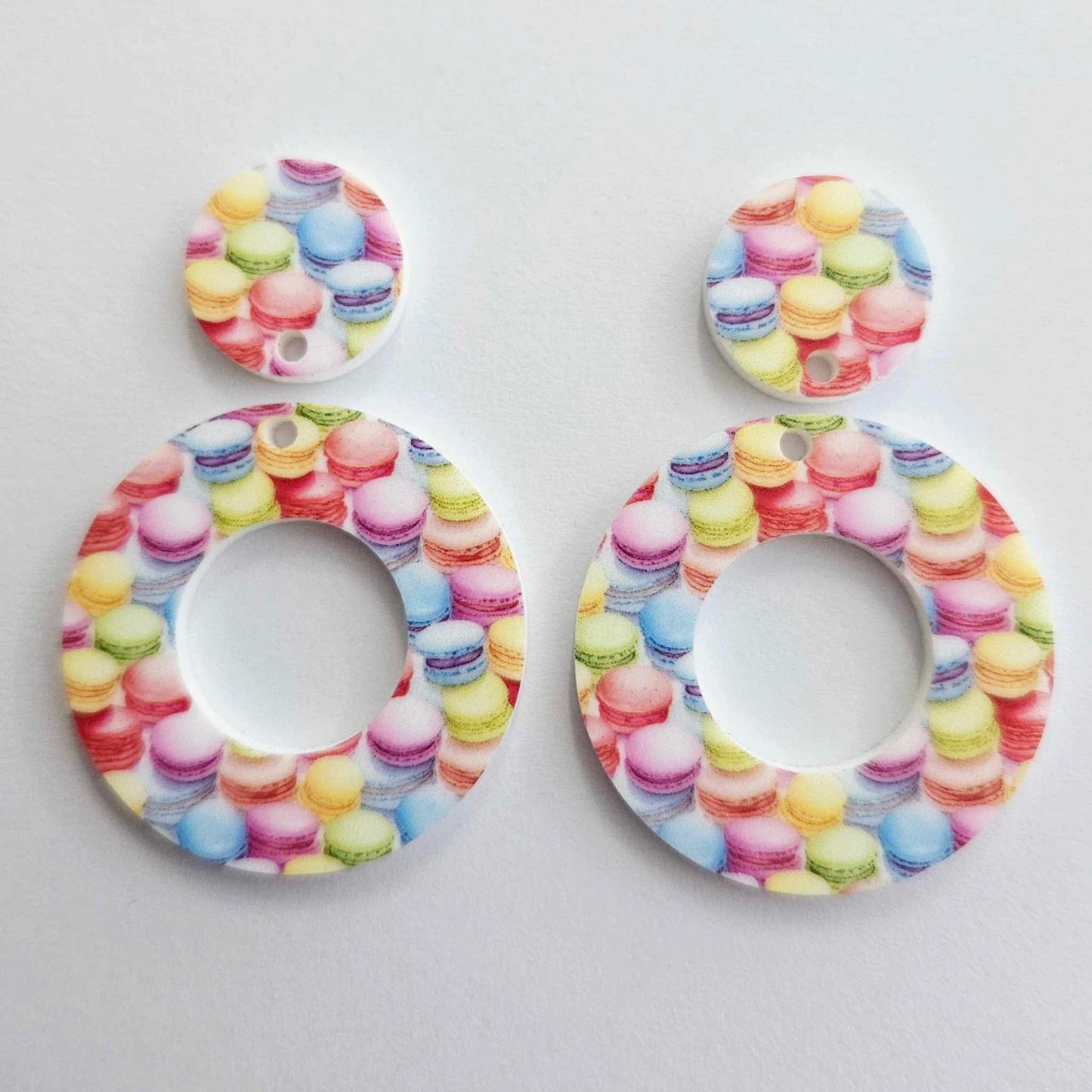 33mm MACARON Acrylic MINI HOOPS, with toppers