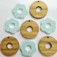 35mm OAK & AQUA SPRINKLE Acrylic DONUTS