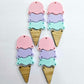 65mm Laser Cut PASTEL Acrylic TRIPLE SCOOP ICE-CREAM