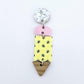 yellow bee UV print pastel pink wood oak pencil teacher DIY earring supplies laser cut acrylic dangles blanks