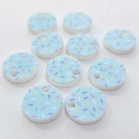 14mm BLUE SPRINKLE Acrylic Toppers/Studs