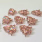 16mm HOLOGRAPHIC ROSE GOLD Glitter CHRISTMAS TREES