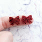 16mm Laser Cut RED GLITTER Acrylic BOWS