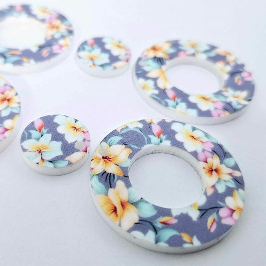 33mm HAWAII DREAM Acrylic MINI HOOPS, with toppers