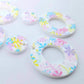 33mm PASTEL POP Acrylic MINI HOOPS, with toppers.