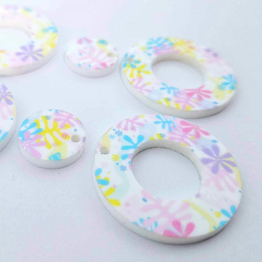 33mm PASTEL POP Acrylic MINI HOOPS, with toppers.