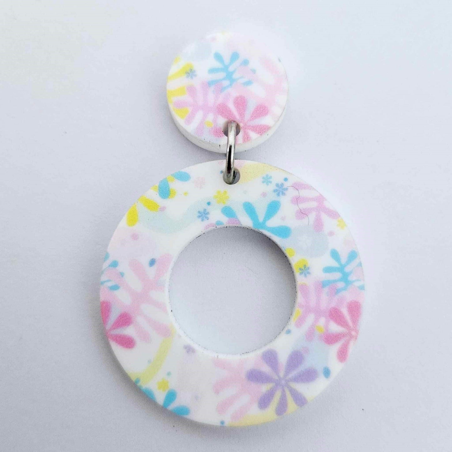 33mm PASTEL POP Acrylic MINI HOOPS, with toppers.