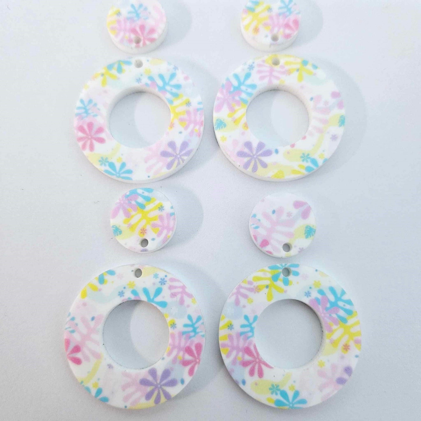 33mm PASTEL POP Acrylic MINI HOOPS, with toppers.