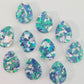 16mm AQUA GLITTER Acrylic EGGS