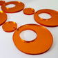 40mm ORANGE MIRROR Acrylic HOOPS, with toppers