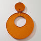 40mm ORANGE MIRROR Acrylic HOOPS, with toppers