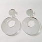 40mm SILVER MIRROR Acrylic HOOPS, with toppers