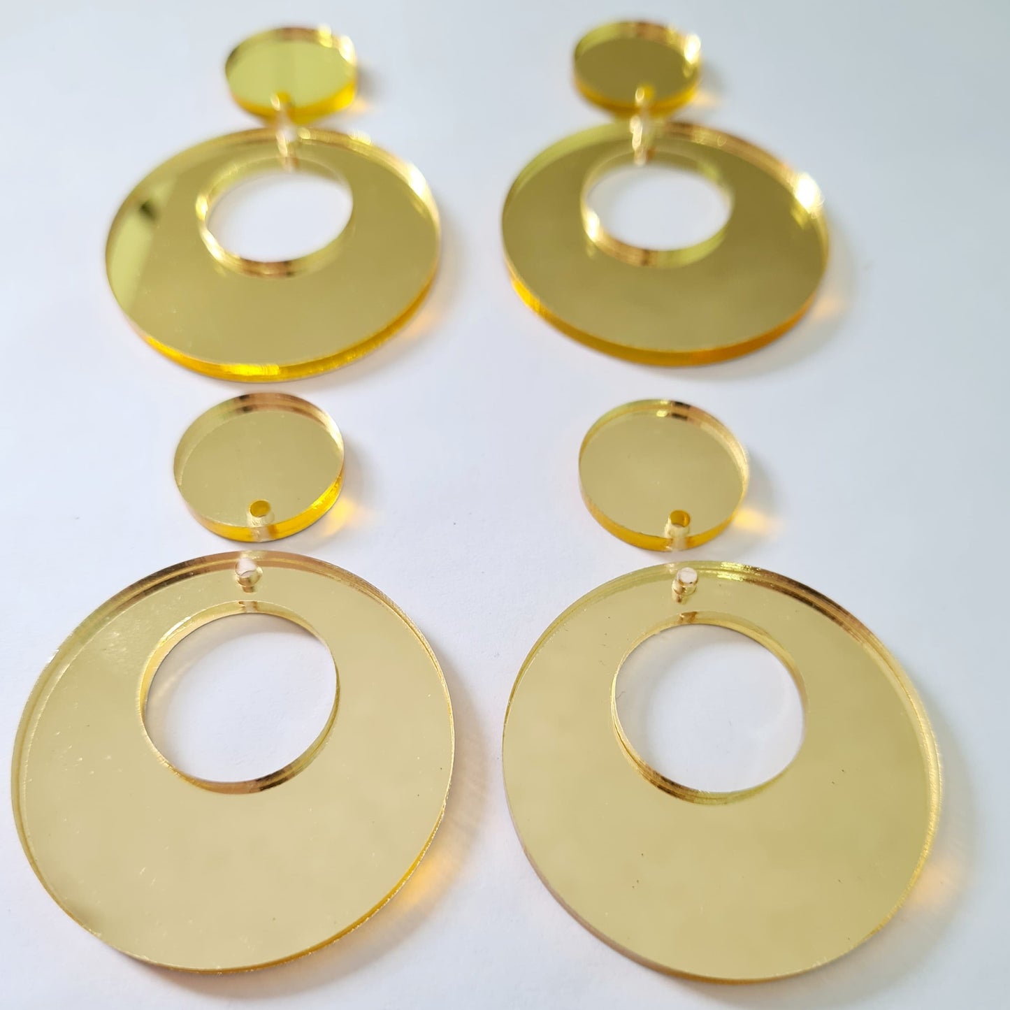 40mm GOLD MIRROR Acrylic HOOPS, with toppers