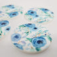 38mm BLUE FLORAL Acrylic DANGLES