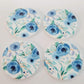 38mm BLUE FLORAL Acrylic DANGLES